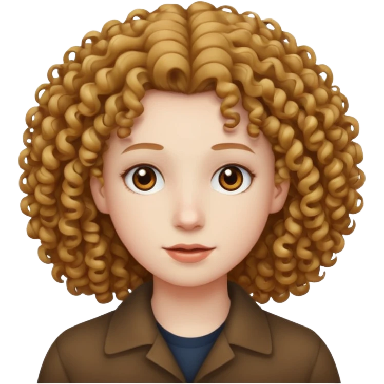 Pale skin, curly hair, brown eyes emoji