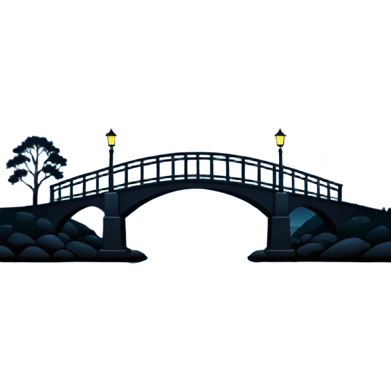 night time landscape with a bridge emoji