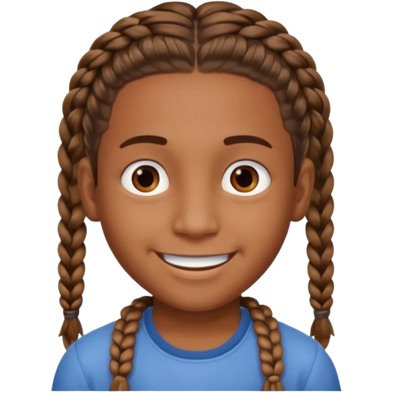 Un chico moreno con trenzas emoji