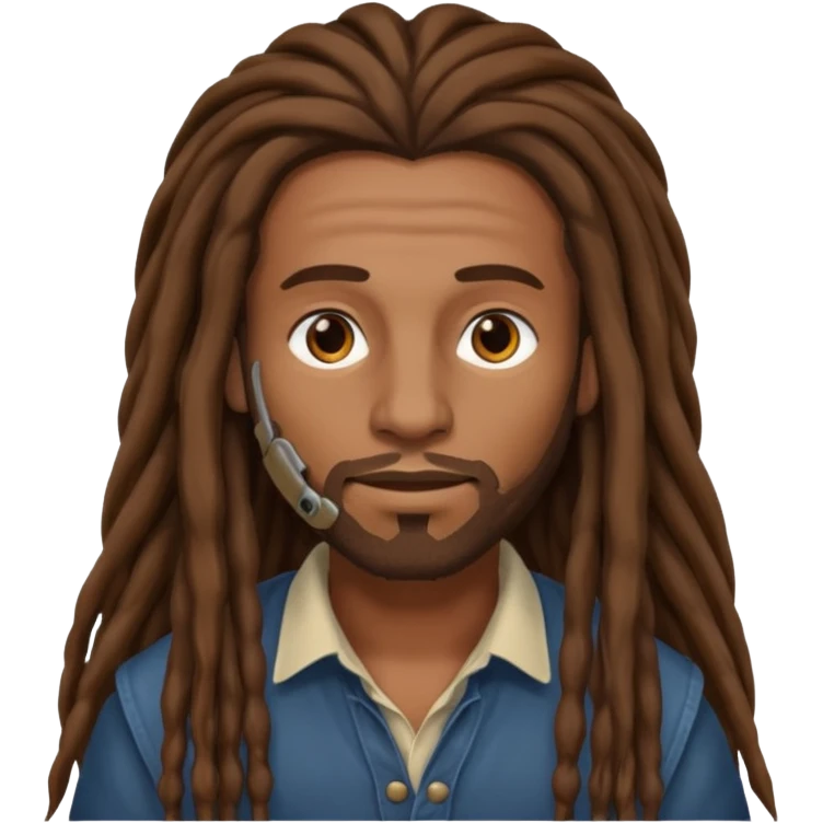 Man with long brown dreadlocks emoji