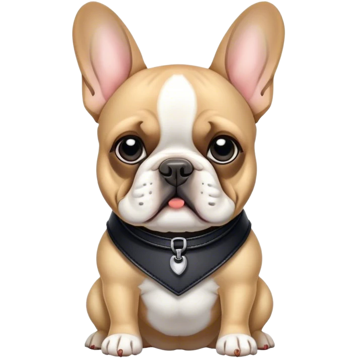 French Bulldog in black leather emoji