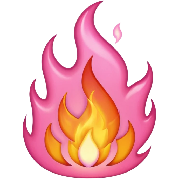 Une flammame de couleur rose emoji