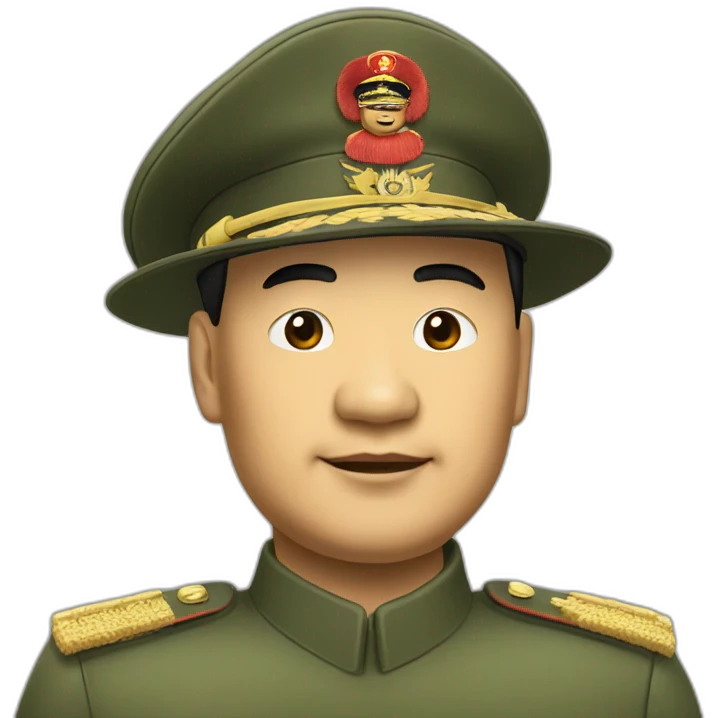 Xi Jinping in a military hat emoji