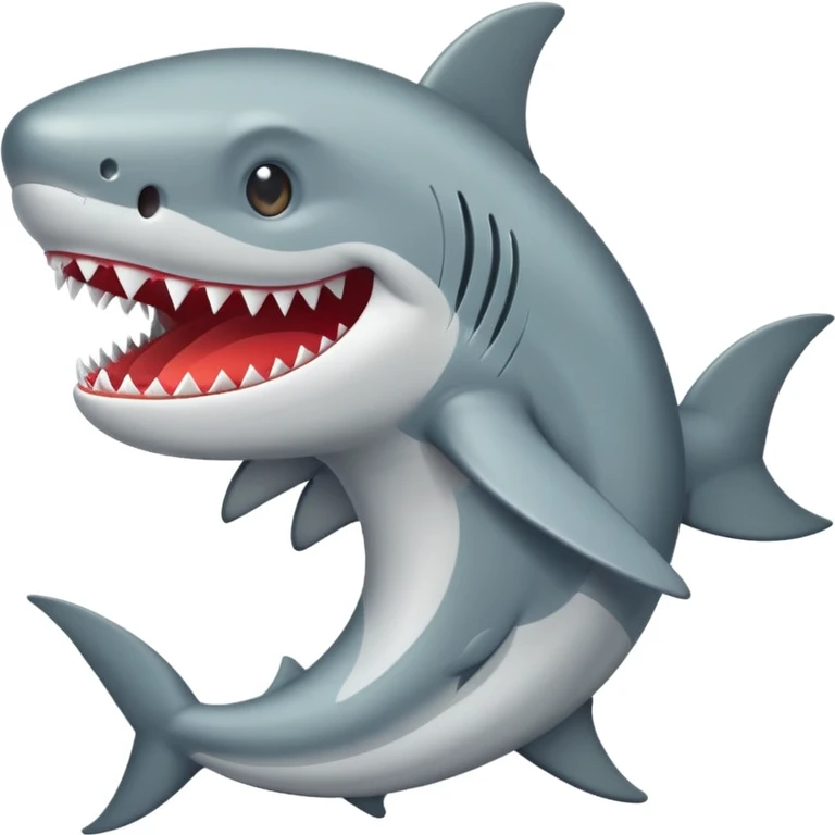 Un tiburón con zapatos emoji