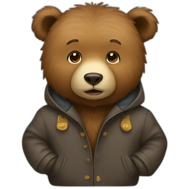 Bear with coat emoji