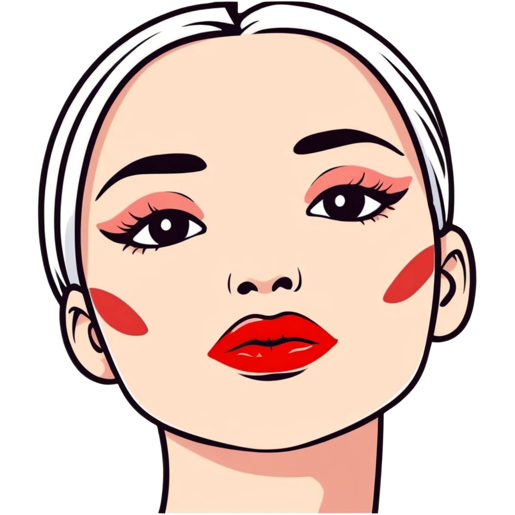 full glossy pouty baddie lips with lip liner emoji