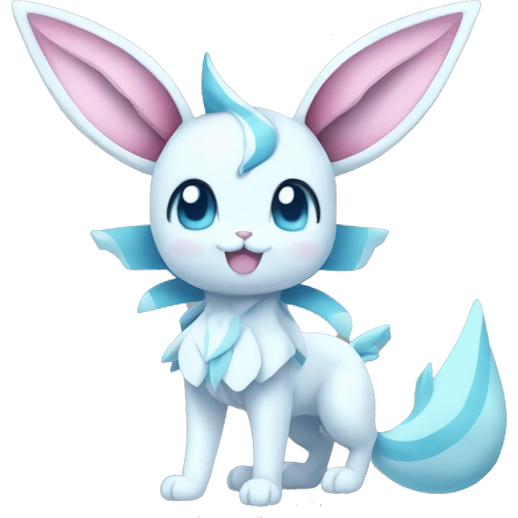 Kawaii Sylveon-Glaceon-Vaporeon-Pokémon full body emoji