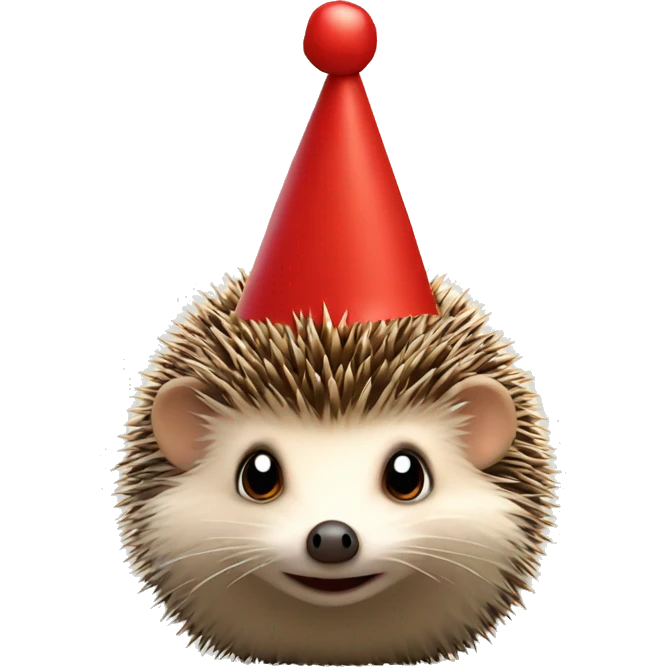 A hedgehog with santahat emoji