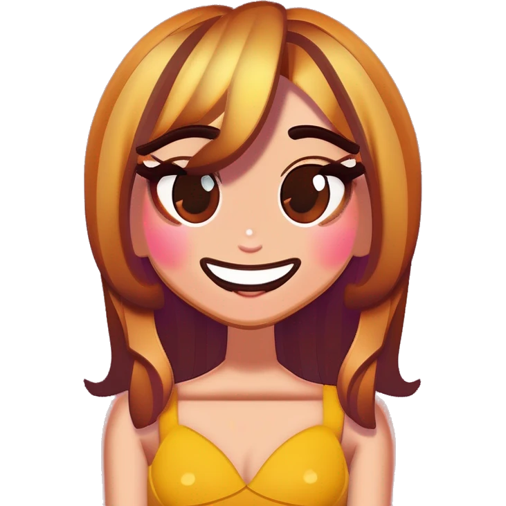 chica con cabello lacio y castaño emoji