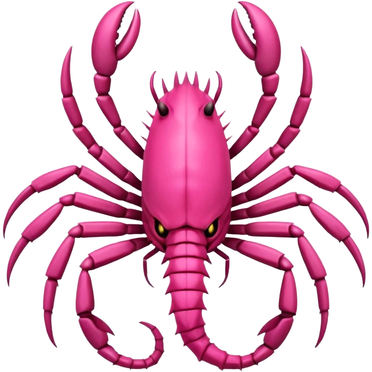 cartoon pink scorpion with raised pincers emoji