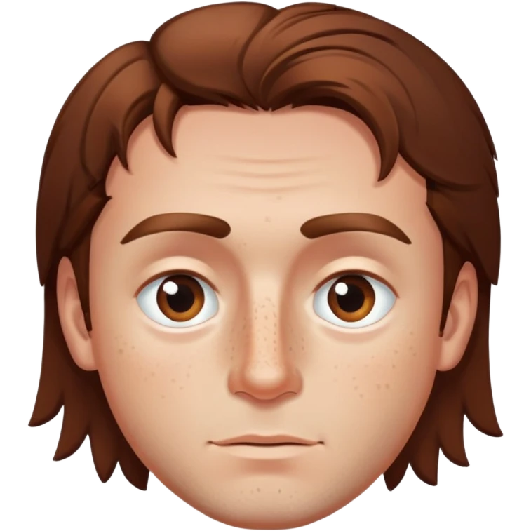 Polish man with medium length brown hair and freckles around his left eye emoji