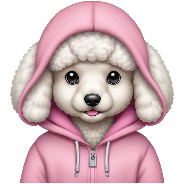 Shy poodle with hoodie emoji