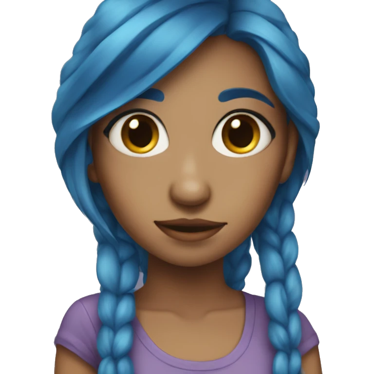 blue haired girl emoji