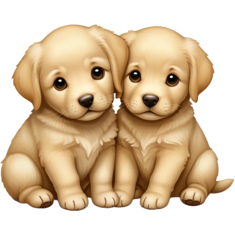 Two labrador puppies hugging emoji