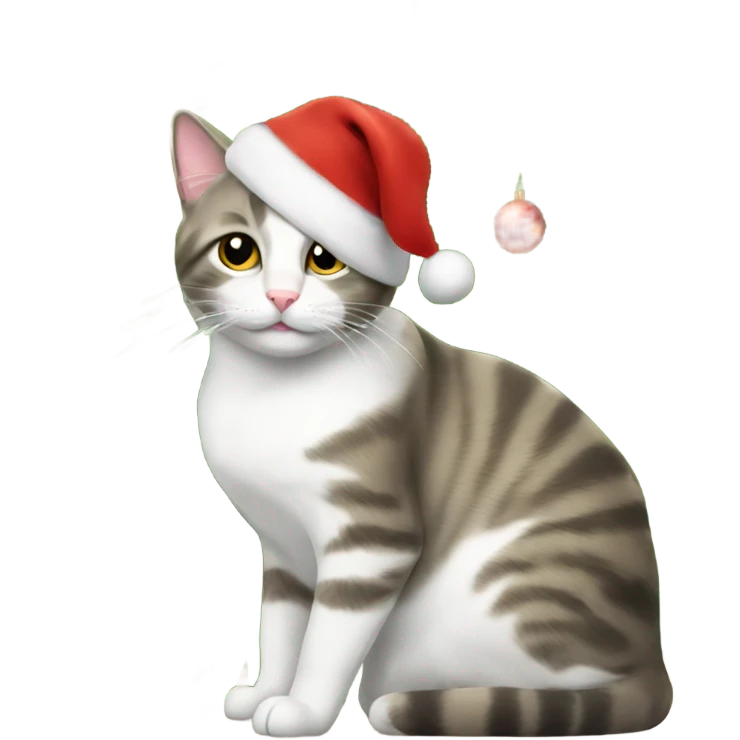 Cat with Christmas tree emoji