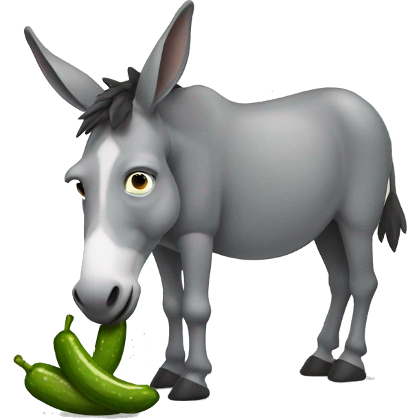 donkey eating a pickle emoji