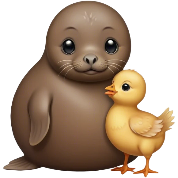 seal with a baby chicken  emoji