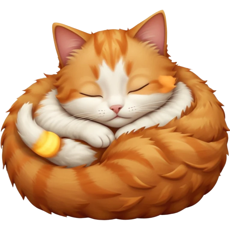 ginger and white small cat sleeping in funny position emoji