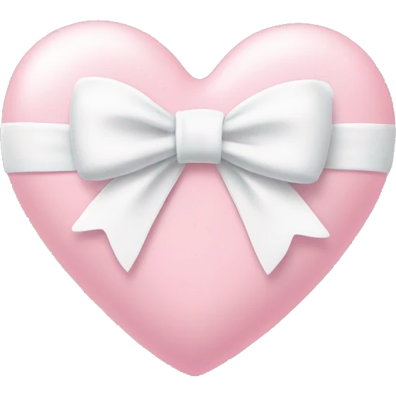 Pastel pink heart with white bow emoji