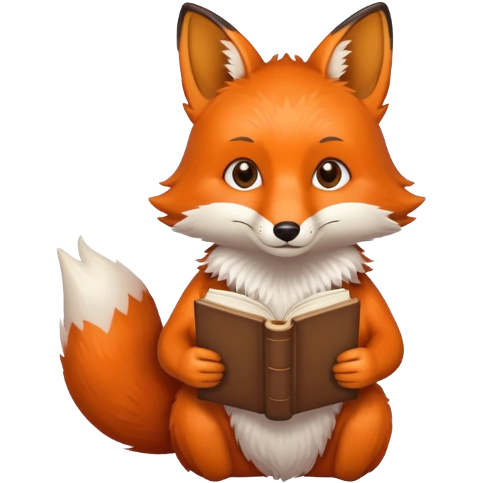 Fox with book emoji