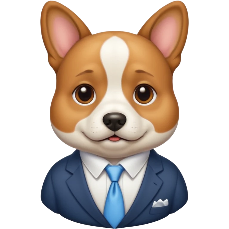dog wearing white fine shirt dresses well and a little bit fat emoji