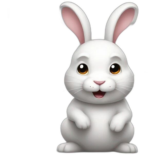 white rabbit with huge biceps emoji