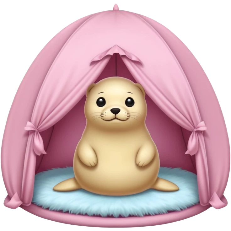 Seal in a light pink tent  emoji