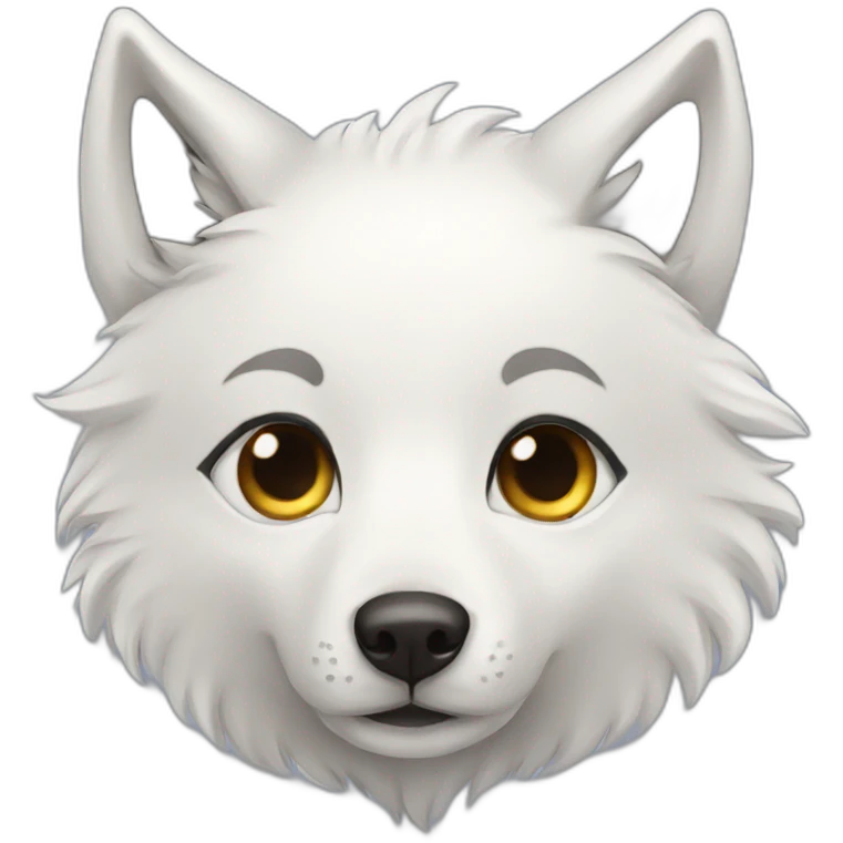 White wolf love emoji