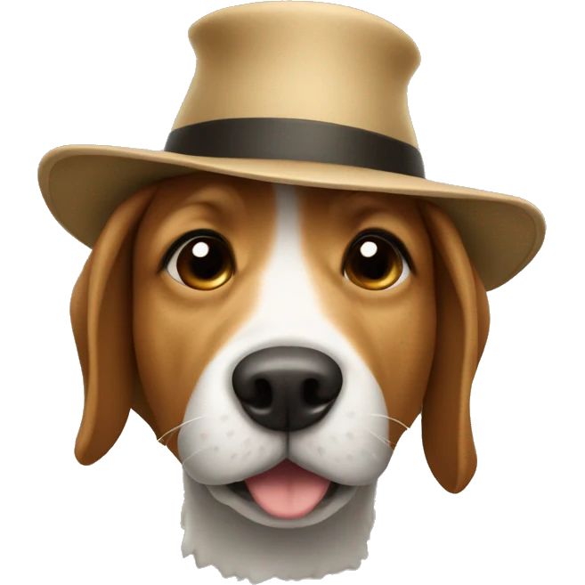 Dog with a hat emoji
