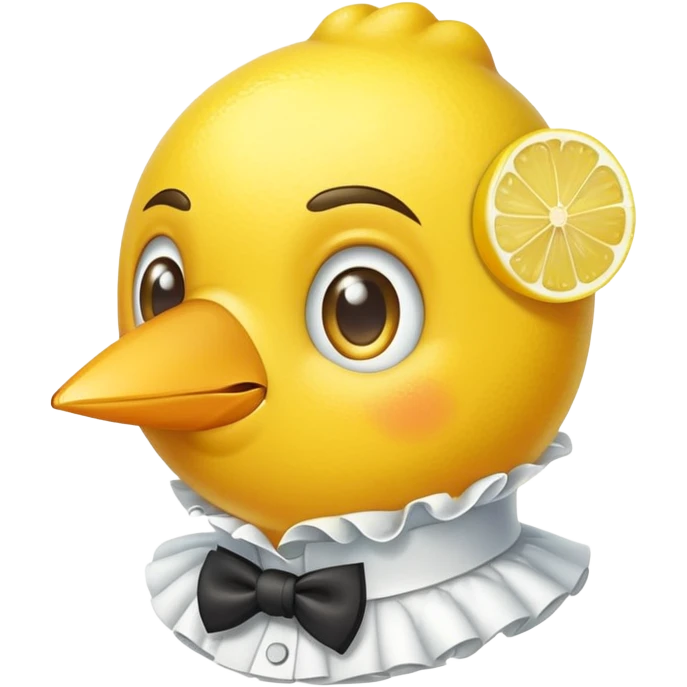 lemon with monocle and ruffled collar emoji