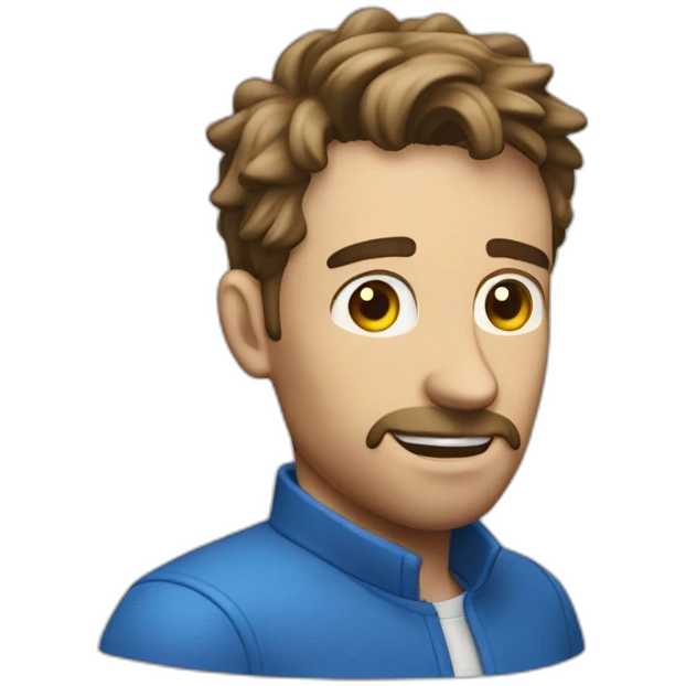My friend Jon thrown out of blue kitchen emoji