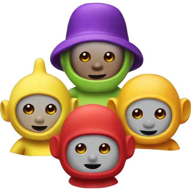 teletubbies wearing hats emoji