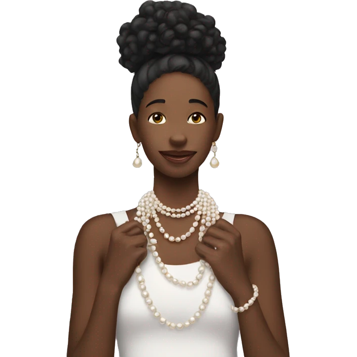 Person holding their necklace pearls tight on  emoji