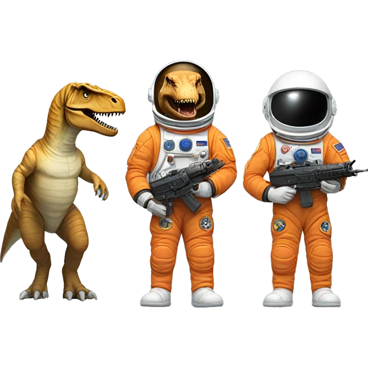 astronaut, t-rex and toy solider emoji