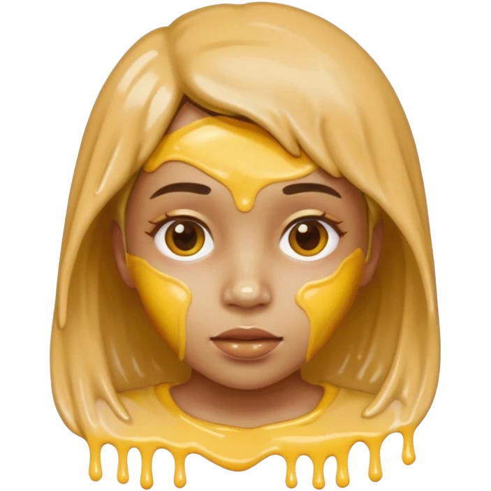 Girl in gluey face emoji