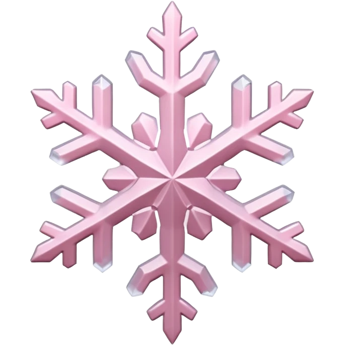 pale pink snow flake 3d bold ice translucent texture emoji