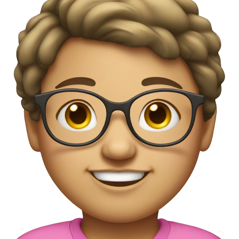 Slighlty chubby Girl with eyeglasses winking emoji