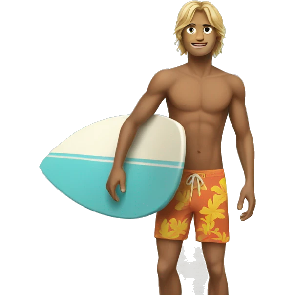Hot surfer boy emoji