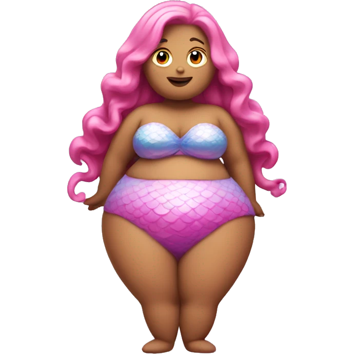 Pink chubby mermaid emoji