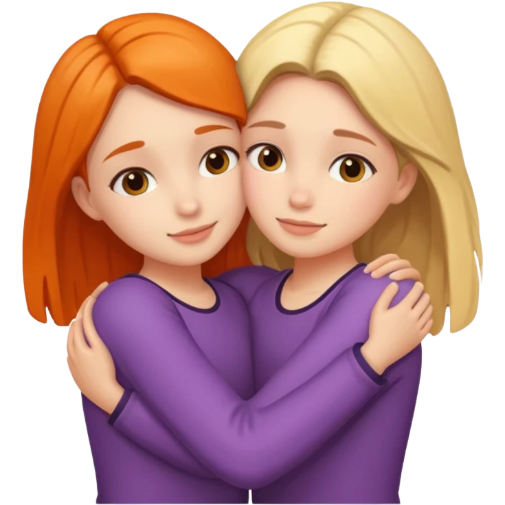 Two girls hugging each other emoji
