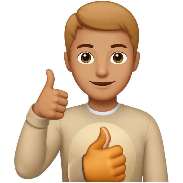thumbs up closeup light beige sleeve emoji