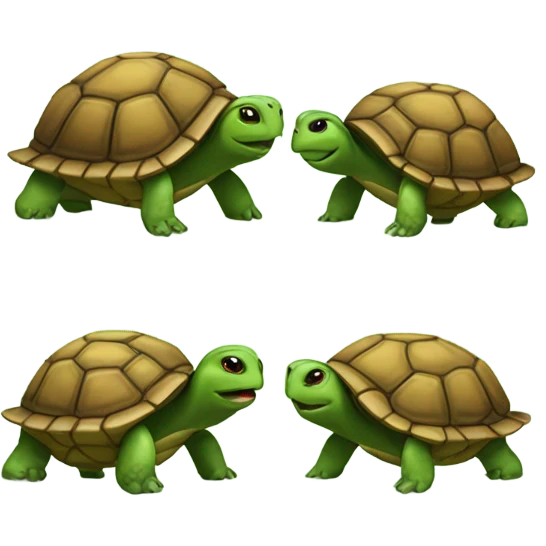 two turtles together  emoji