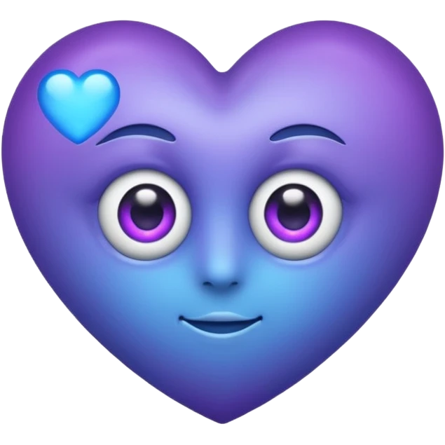 blue-purple heart with a single eye emoji