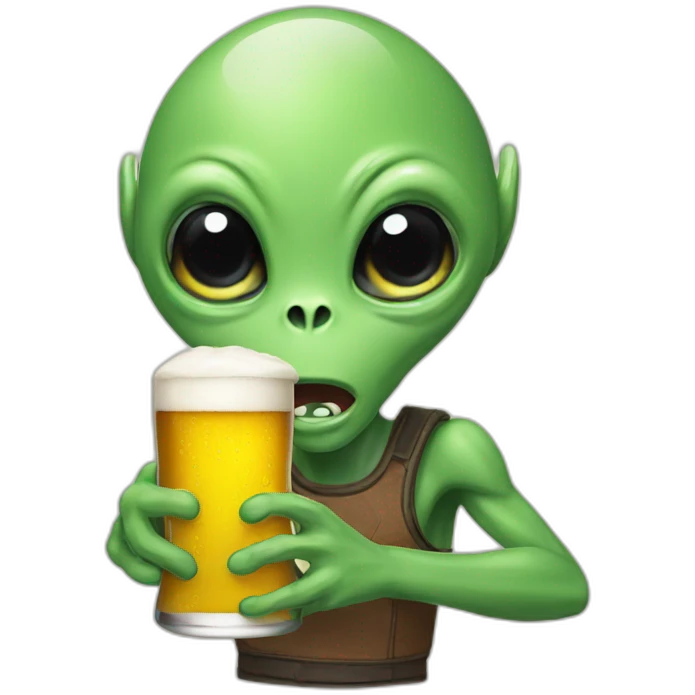alien hold beer emoji