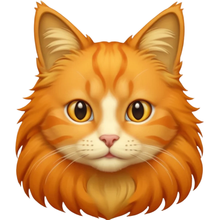 orange and yellow cat with long hair emoji