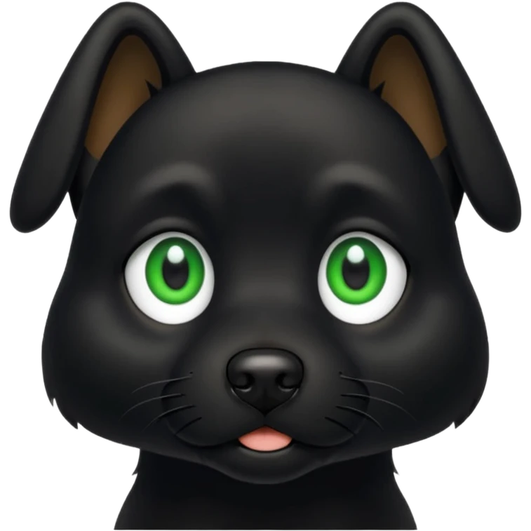  black dog green eye emoji