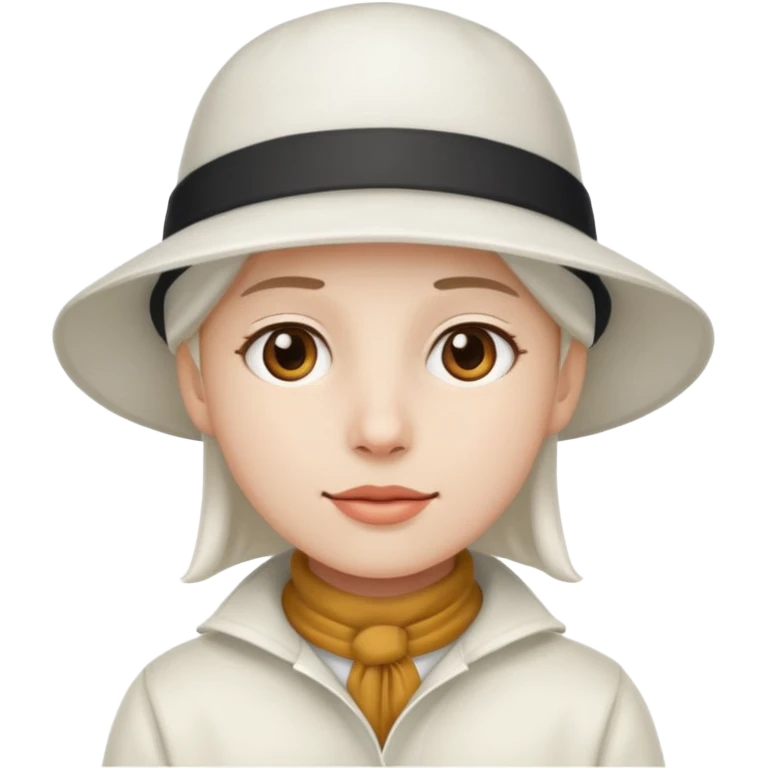 Cara blanca y un sombrero emoji