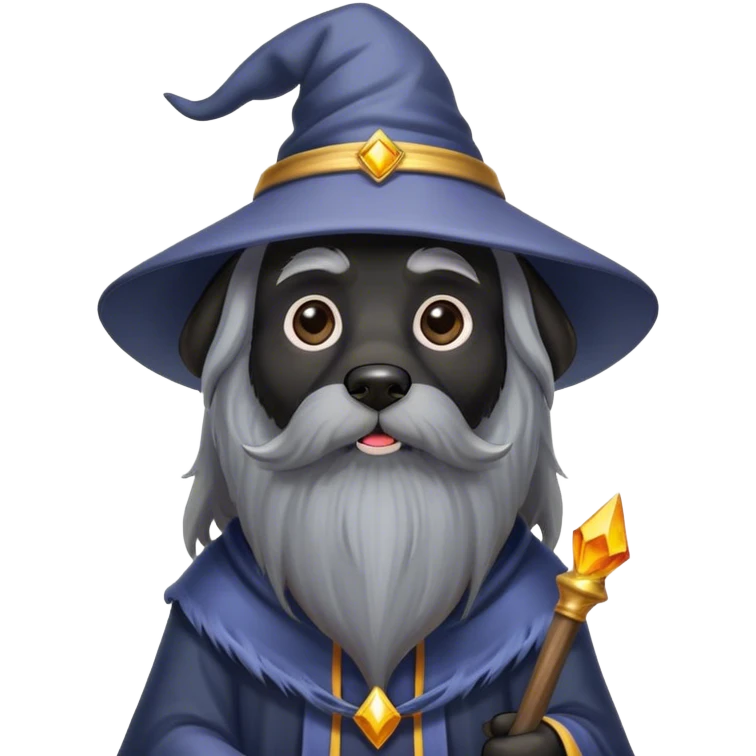 black dog Wizard emoji