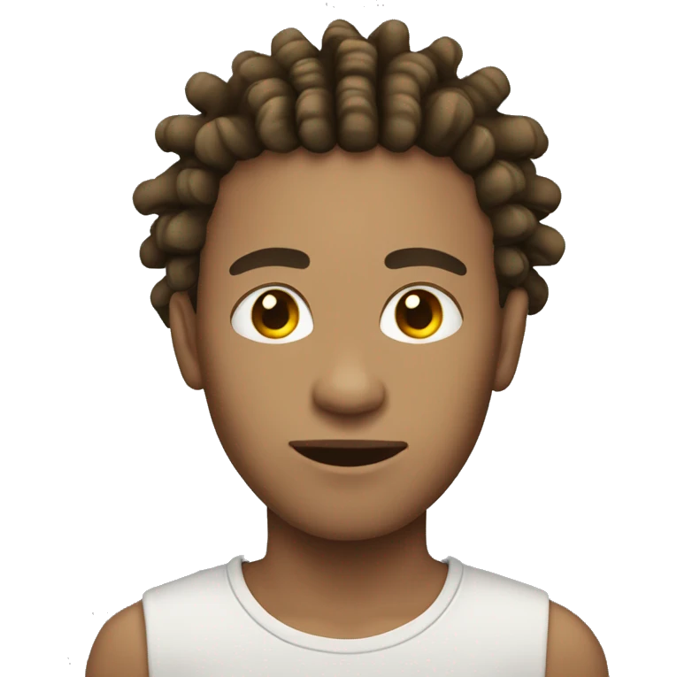 light skin man with short dreads emoji