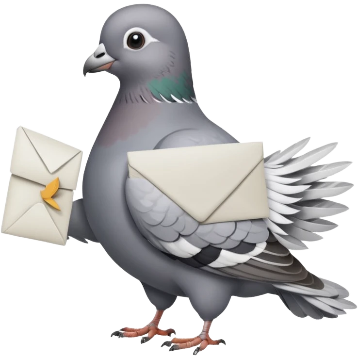 Pigeon with a letter  emoji